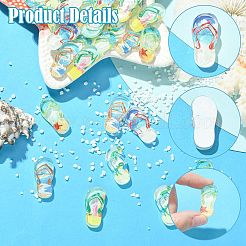 樹脂製ビーチサンダルのミニチュアモデル  マイクロランドスケープドールハウスアクセサリー  小道具の装飾のふりをする  ミックスカラー  30x14x7mm  50個/セット&nbsp;DIY-CJ0003-34
