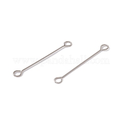 変色しない304ステンレススチールコネクタチャーム  棒状  ステンレス鋼色  25x3x0.5mm  穴：1.8mm&nbsp;STAS-G291-03C-P