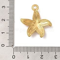 イオンプレーティング（IP）304ステンレスペンダント  ヒトデチャーム  18KGP本金メッキ  26x23x3mm  穴：2mm&nbsp;X-STAS-C110-16G