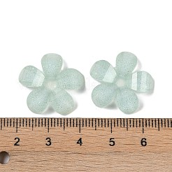 半透明エポキシ樹脂グリッターパウダーデコデンカボション  花  アクア  20x20x4mm&nbsp;CRES-S367-15B