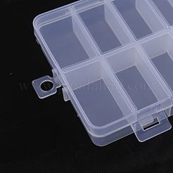クリアプラスチックビーズ収納ケース  12コンパートメント  DIYアートクラフト用  ネイルダイヤ  ビーズ収納  長方形  透明  14.5x9x2.4cm  コンパートメント：2.3x4センチメートル&nbsp;CON-YW0001-24