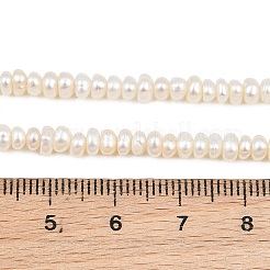 天然養殖淡水パールビーズ連売り  ロンデル  グレード3a+  フローラルホワイト  4~4.5mm  穴：0.3mm  約150~155個/連  14.76''（37.5センチメートル）&nbsp;PA-CBAFEE8-17E