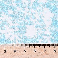 MIYUKIラウンドロカイユビーズ  日本製シードビーズ  15/0  （rr148)透明アクア  15/0  1.5mm  穴：0.7mm  約250000個/ポンド&nbsp;SEED-G009-RR0148