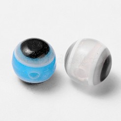 ナザールボンジュウ樹脂ビーズ  ラウンド  ミックスカラー  6x5mm  穴：1mm&nbsp;RESI-R039-M