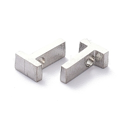 変色しにくい304ステンレススチールチャーム  アルファベット  ステンレス鋼色  文字.t  8x5x3mm  穴：1.8mm&nbsp;STAS-K216-41T-P