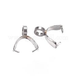 変色しにくい304ステンレススチール製アイスピックピンチベイル  ステンレス鋼色  9x6x2.5mm  穴：2.5mm  ピン：0.3x0.6mm&nbsp;STAS-D448-077P