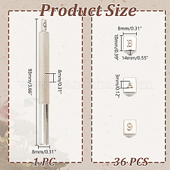 DIYの文字と数字のスタンピングパンチツールセット  ジン合金スタンプとハンドルセット  プラチナ  95x145x18mm&nbsp;TOOL-WH0164-02P-01