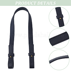 合金製バッグハンドル付き合成皮革  アンティークブロンズ  ブラック  530x18.5x4~21.5mm&nbsp;FIND-WH20007-216A