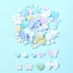 レインボー虹色メッキアクリルビーズ  パールカラーの  混合図形  ミックスカラー  10~40x8~42x4~11mm  穴：1.2~7mm  15g /スタイル&nbsp;OACR-FS0001-99B