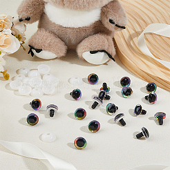 半円形樹脂製安全目20セット  人形作り用品  プラスチックワッシャー付き  カラフル  30x18mm&nbsp;DOLL-FH0001-03B