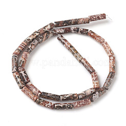 天然ヒョウ肌ジャスパービーズ連売り  コラム  13~14x4mm  穴：1mm  約30個/連  15.9インチ（40.5cm）&nbsp;G-F247-27