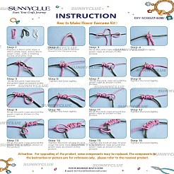 DIYフラワーコットンストリング糸編みペンダントデコレーションキット  ミックスカラー  3~33.5x13.5x5.5mm&nbsp;DIY-SC0027-63B