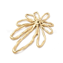 中空 304 ステンレス ペンダント  花のチャーム  ゴールドカラー  45x28.5x2.5mm  穴：0.8mm&nbsp;STAS-A126-02G