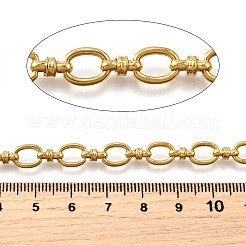 イオンプレーティング（IP）304ステンレススチールオーバルリンクチェーン  溶接されていない  18KGP本金メッキ  9x7x1.5mm&nbsp;CHS-S012-08G