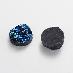ドゥルージー樹脂カボション  フラットラウンド  ダークターコイズ  12x5mm&nbsp;LS-CRES-S040-12mm-6