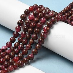 合成ゴールドクリスタルストーンビーズ連売り  染め  ラウンド  ピンク  6mm&nbsp;G-G026-R-6mm-4
