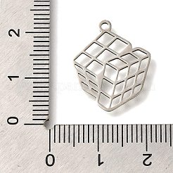 ステンレスペンダント201個  魔法の正方形のチャーム  ステンレス鋼色  20x16.5x1mm  穴：1.5mm&nbsp;STAS-R136-02P