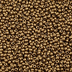 12/0 FGBグレードAラウンドガラスシードビーズ  焼き付け塗料  ダークチソウ  2.3x1.5mm  穴：1mm  約48500個/ポンド&nbsp;SEED-N001-A-1038