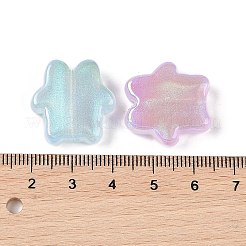 透明なアクリルビーズ  スター  グリッターと  ミックスカラー  21x21x7mm  穴：2.5mm&nbsp;OACR-Z020-19