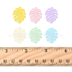 スプレー塗装合金ペンダント24個  葉のチャーム  ミックスカラー  21.5x16.5x1mm  穴：1.6mm&nbsp;FIND-FS0003-35