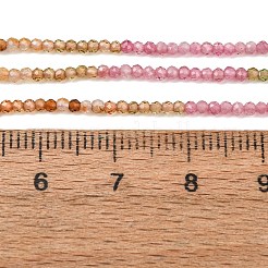 天然のマルチカラートルマリンビーズ連売り  多面カット  ラウンド  ミックスカラー  2.5mm  穴：0.5mm  約158個/連  15.55インチ（39.5cm）&nbsp;G-I289-03