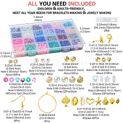 DIYイヤリング/ブレスレットキット  ポリマー粘土ビーズを含む  アクリルビーズ  ウッドビーズ  合金ペンダント  CCBプラスチックビーズ  真鍮ボールチープとピアスフック  弾性水晶の線  ミックスカラー  6x0.5~1mm  穴：1.8mm  48色  7 G /カラー  336グラム&nbsp;DIY-FS0007-90