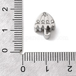 304ステンレススチールラインストーンヨーロピアンビーズ  大穴ビーズ  傘  ステンレス鋼色  11x9.5x8mm  穴：5mm&nbsp;STAS-D153-30P