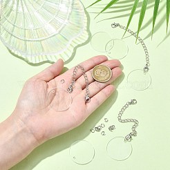 DIY アクリル フラット ラウンド カップ ペンダント デコレーション 作成キット  透明  101mm&nbsp;DIY-CJ0002-60