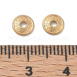 304ステンレススチールビーズキャップ  ラウンド  18KGP本金メッキ  6x1mm  穴：1.6mm&nbsp;SA-CBAA758-02G-B