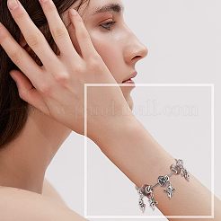 チベットスタイルの合金ヨーロピアンダングルチャーム36個。  大穴ペンダント  ドラゴン  アンティークシルバー  31mm  穴：4mm  ペンダント：20.5x15.5x7.5mm&nbsp;FIND-CA0005-60