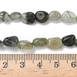 天然石グリーンルチルクォーツビーズ連売り  タンブルストーン  ナゲット  6~8x6~8x4~6mm  穴：0.6mm  約51個/連  15.35''（39センチメートル）&nbsp;G-O-186-B-12A