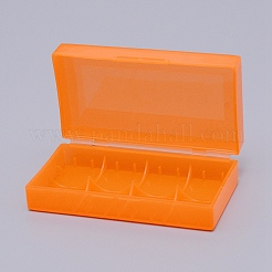 プラスチック製バッテリー収納ボックス  長方形  オレンジ  4.25x7.7x2.1cm  インナーサイズ：3.75x7.3センチメートル&nbsp;LS-CON-WH0074-94E