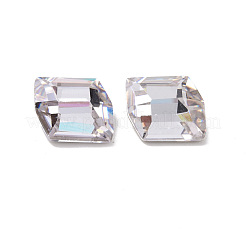 K9ガラスラインストーンカボション  フラットバック＆バックメッキ  平行四辺形  クリスタル  12x10.5x5.6mm&nbsp;RGLA-J034-B-TG001