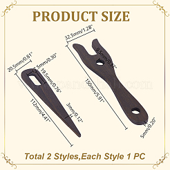 木製編み機プレクサー  ココナッツブラウン  11.2x2.05x0.3cm  穴：19.5x7.5mm&nbsp;DIY-WH0591-144B