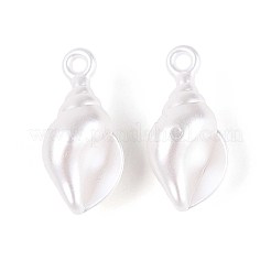 ABSプラスチックパール調ペンダント  シェル形状  乳白色  32x15x13mm  穴：2.5mm  約265個/500g&nbsp;KY-T041-06