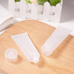 マットプラスチック詰め替え式化粧品ボトル  フリップキャップ付き  透明  120x46x30mm  容量：50ミリリットル&nbsp;X1-MRMJ-WH0024-01C