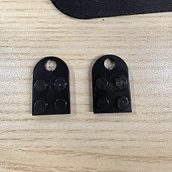 樹脂チャーム  ビルディングブロックチャーム  半楕円形  ブラック  23.5x15.5x5mm  穴：5mm&nbsp;LS-RESI-L033-07F