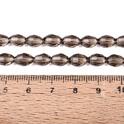 透明ガラスビーズ連売り  ライス  多面カット  キャメル  8~9x5~6mm  穴：0.9~1mm  約67~68個/連  22.83~23.62インチ（58~60cm）&nbsp;GLAA-N071-01A-A17