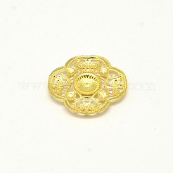 真鍮製フィリグリー透かしコネクター  花  ゴールドカラー  22x22x2mm&nbsp;LS-KK-E710-80G