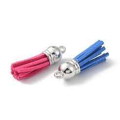 10pcs10スタイルフェイクスエードタッセルペンダントデコレーション  ccbプラスチックコードエンド付き  ミックスカラー  33~37x10mm  穴：1.8~2.5mm  1個/スタイル&nbsp;FIND-YW0001-97
