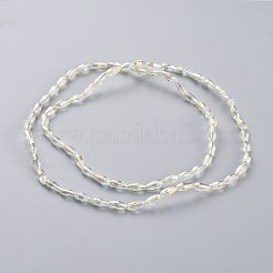 電気メッキガラスビーズ連売り  フル虹メッキ  米の形状  シャンパンイエロー  8.5x4mm  穴：1mm  約72個/連  24.57''（62.4センチメートル）&nbsp;EGLA-H100-FR02