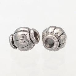 バレルチベットの銀のスペーサービーズ  DIYクラフト用の金属のパーツのアクセサリ  鉛フリー＆ニッケルフリー＆カドミウムフリー  アンティークシルバー  約4mm長  穴：1mm&nbsp;X-A575-NF