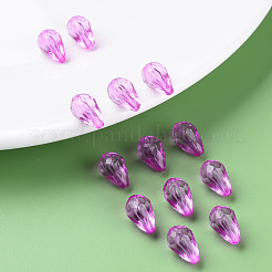 透明なアクリルビーズ  多面カット  ティアドロップ  スミレ  12x8mm  穴：1.5mm  約1338個/500g&nbsp;MACR-S373-59B-B01