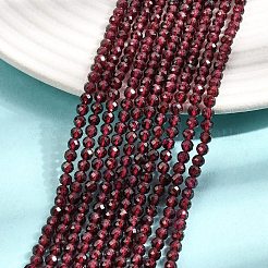 天然石ガーネットビーズ連売り  多面カットラウンド  3mm  穴：0.8mm  約123個/連  15インチ&nbsp;G-A129-3mm-05