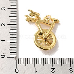 真鍮キュービックジルコニアチャーム  丸カン付き  自転車  14KGP本金メッキ  21.5x22x8mm  穴：3.5mm&nbsp;LS-KK-M278-16G