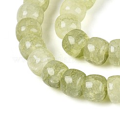 焼き絵の具、ひび割れガラスビーズ、糸  バレル  黄緑  8~9x6~6.5mm  穴：1~1.2mm  約125~128個/連  30.91~31.50インチ（78.5~80cm）&nbsp;DGLA-N019-02A-02