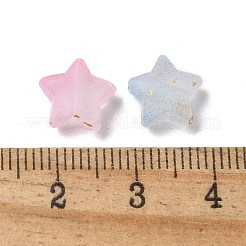 つや消しアクリルチャーム  金箔  スター  グラデーションカラー  パールピンク  9x10x5mm  穴：1.6mm  約：2381個/ 500 G&nbsp;OACR-M023-04G