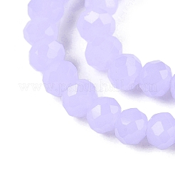 ジェイド風ガラスビーズ連売り  多面カット  ラウンド  ライラック  4.5x3.5mm  穴：0.9mm  約115~120個/連  16.54~17.4''（41~43.5センチメートル）&nbsp;LS-GLAA-T023-4mm-C01
