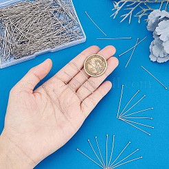クラフトジュエリー製作用304ステンレススチールボールヘッド500個  ステンレス鋼色  40x0.7mm  500pc&nbsp;STAS-PH0003-18