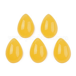 オペーク樹脂カボション  イミテーション翡翠  ティアドロップ  ゴールド  12x8x4.5mm&nbsp;RESI-N022-08D